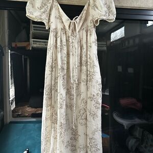 Floral Cream Midi Dress